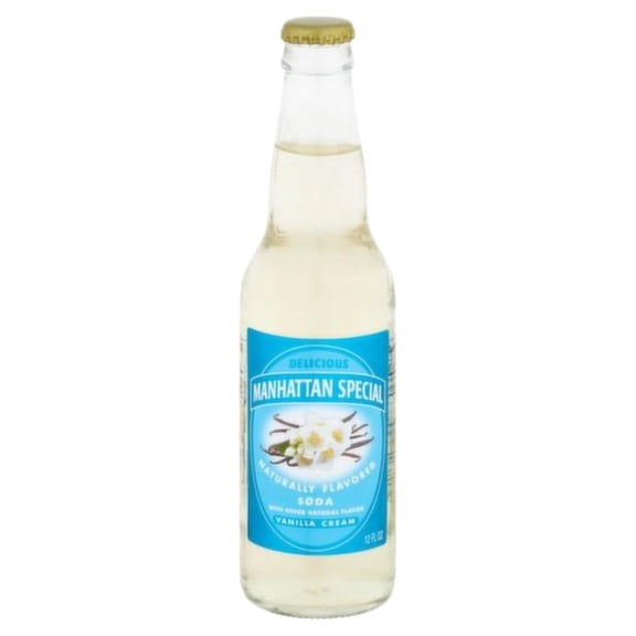 Manhattan Special Premium Soda Variety, Classic Glass Bottles, Italian-Style Craft Beverage, 12 fl oz Each (12-Count) (12, Vanilla Cream)