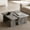 Gray, variant on YWEN Modular Concrete Coffee Table Set of 2, Nesting L-Shaped Puzzle Center Table, Faux Stone Look Square or Rectangular Cocktail Table with Slab Legs for Modern Industrial Living Room