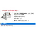 thumbnail image 2 of Starter - Compatible with 2012 - 2013 Volkswagen Golf R, 2 of 2