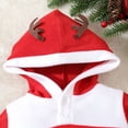 thumbnail image 4 of MQLKF Infant Boys Girls Christmas Long Sleeve Deer Hooded Pullover Romper Newborn Bodysuits Funny Cute Infant Jumpsuit Clothes, 4 of 6