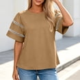 thumbnail image 4 of Lmueinov Womens Summer Short Sleeve Tops Crew Neck Tee with Decorative Cutout Sleeves 2026 Fashion Casual Loose Fit Cute Basic TShirts, 4 of 4