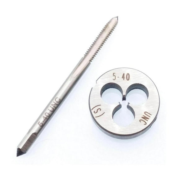BTOER 1 Pce Ensemble de Tap et Matrice HSS 5-40 UNC Bouchon Tap 1 Pce 5-40 UNC Matrice Outil d'Enfilage Main Droite Outils de Coupe Consommables Accessoires d'Outil