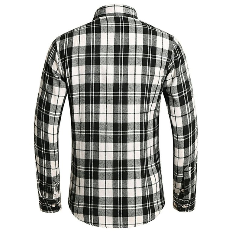 Ketyyh chn99 Polo Shirts for Men Multi Plaid Patchwork Flannel