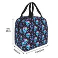 thumbnail image 2 of Pofeuu Skull Flower Blue Print Lunch Bag Lunch Box Large Capacity Insulated Lunch Bag for Adult, Leakproof Reusable Lunch Tote Bags for Work, 2 of 5