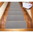 thumbnail image 1 of HSHDLDF Washable Stair Treads Non Slip Indoor Carpet with Skid Resistant Rubber Backing Specialized for Indoor Wooden Steps, Stair Rugs/Covers/Mats, 25.5×9.5 Inch, Grey, 1 of 7