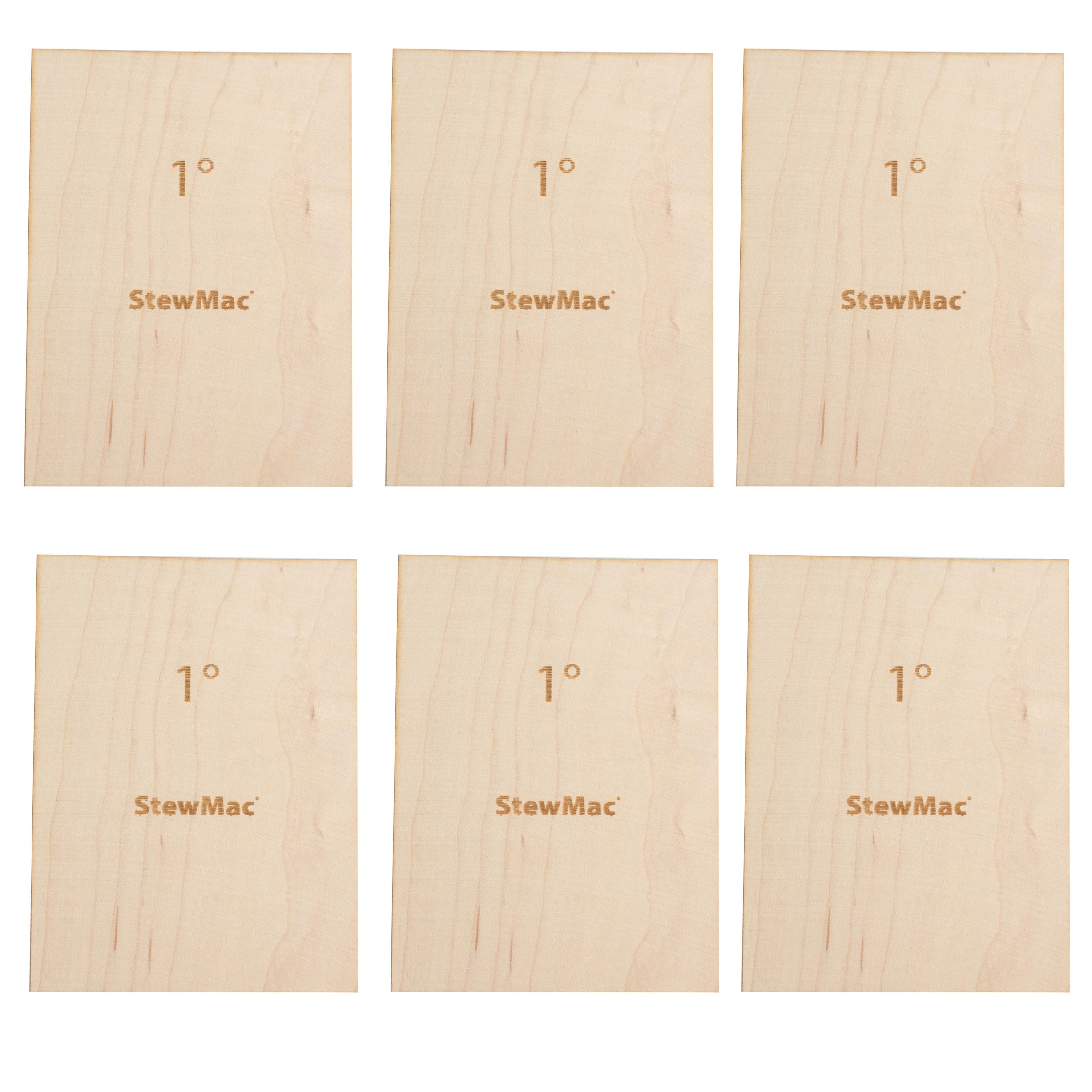 StewMac Neck Shims for Bass, Blank, 1 degree 6pack