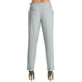 thumbnail image 4 of Max Studio London Womens Printed Straight-Leg Dress Pants, Grey, 2, 4 of 5