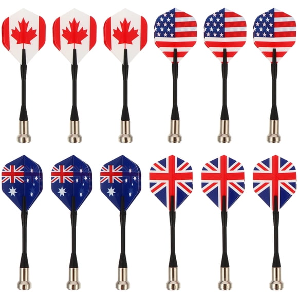 ColoMX 12pcs patrón de bandera magnética dardos seguridad juguetes para niños juegos dardo de repuesto