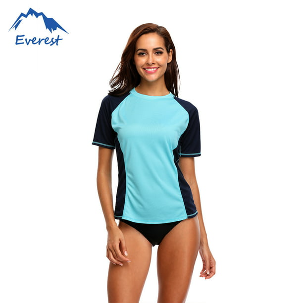 Skriv en rapport strategi Dangle FeelGlad Plus Size Short Sleeve Swimming Shirt Athletic Swimwear Top  Women's Swim Shirt Swim Tee Rashguard Top, Blue" - Walmart.com