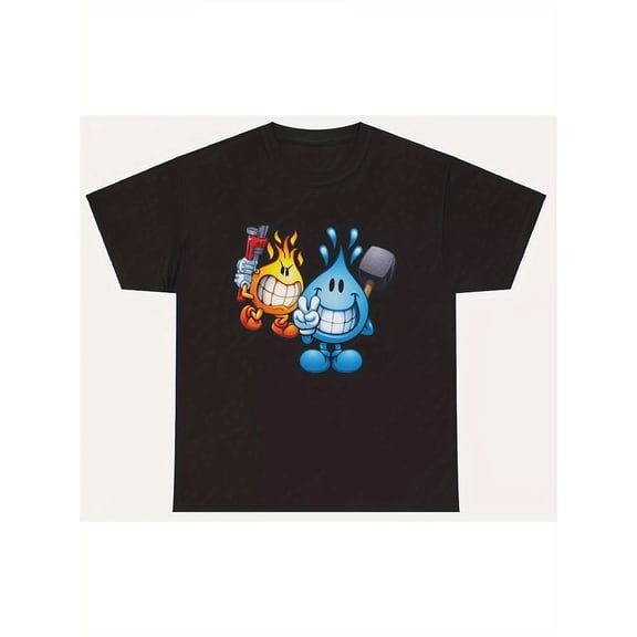 World Industrial Shirt Flame Boy and Wet Willy Skateboard Mens Casual Short Sleeve 220g
