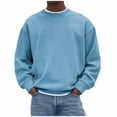thumbnail image 2 of Yusimy Men's Corduroy Long Sleeve Hoodie Solid Color Crew Neck Casual Fashionable Sweatshirt, 2 of 6