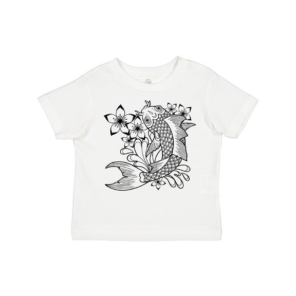 Inktastic Koi Fish Illustration Black Boys or Girls Toddler T-Shirt