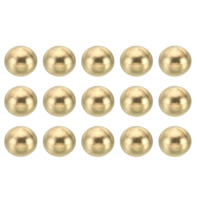 Unique Bargains M6*1 Thread Cap Nuts Knob 15 Pack Brass Ball Lamp Decoration Screw Caps Nut