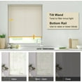 thumbnail image 3 of LazBlinds Cordless No Tools-No Drill 1" Vinyl Horizontal Mini Blinds, Light Filtering Blinds for Windows, Blinds & Shades for Window, 37" W x 64" H, Cream, 3 of 6
