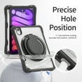 thumbnail image 3 of ELEHOLD Rotating Shockproof Case For iPad Mini 7th(A17 Pro) 2025/ 6th Generation 2022, Full Body Protection Clear Rugged Cover, 360° Rotating Ring Hand Grip Stand, Nylon Shoulder Strap,Black, 3 of 10