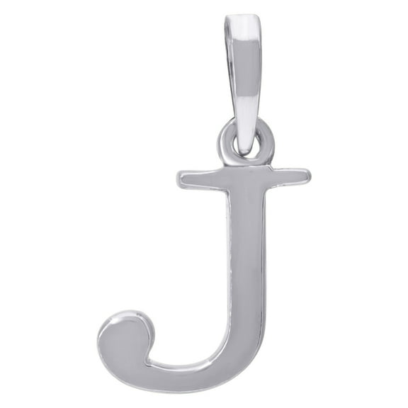 925 Sterling Silver Mens Women Letter Name Personalized Monogram Initial J Charm Pendant 20x11.6mm Wide Necklace for Men