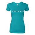 thumbnail image 2 of Friends Amigos Parody Pop Womens Slim Fit Junior Tee, Tahiti Blue, Large, 2 of 3