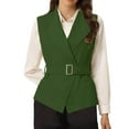 thumbnail image 4 of Aueoeo Womens Casual Cardigan Vests Open Front Sleeveless V Neck Business Jacket Solid Color Waistcoat, 4 of 8