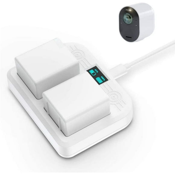 ERDS-Battery Charger Station Compatible with Arlo Ultra/Ultra 2 Arlo Pro 3 and Pro 3 Pro 4 Pro 5S Floodlight Camera - Dual Charging Station (2 Ports)(LED Display) - Charger for Arlo Battery Only