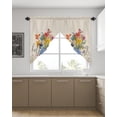 thumbnail image 4 of Swag Curtains, Hello Spring Vase Flowers Butterfly Rod Pocket Kitchen Curtains Valances Tier Curtains Swag Valance Curtains for Bedroom Living Room 36" x 36", 2 Panels, 4 of 6