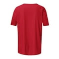 thumbnail image 6 of Crunowin T-Shirts for Women, Casual Daily Short Sleeve Round Neck Tee Tops Red M, 6 of 7