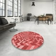 thumbnail image 3 of Ahgly Company Indoor Round Patterned Ferrari Red Area Rugs, 5' Round, 3 of 6