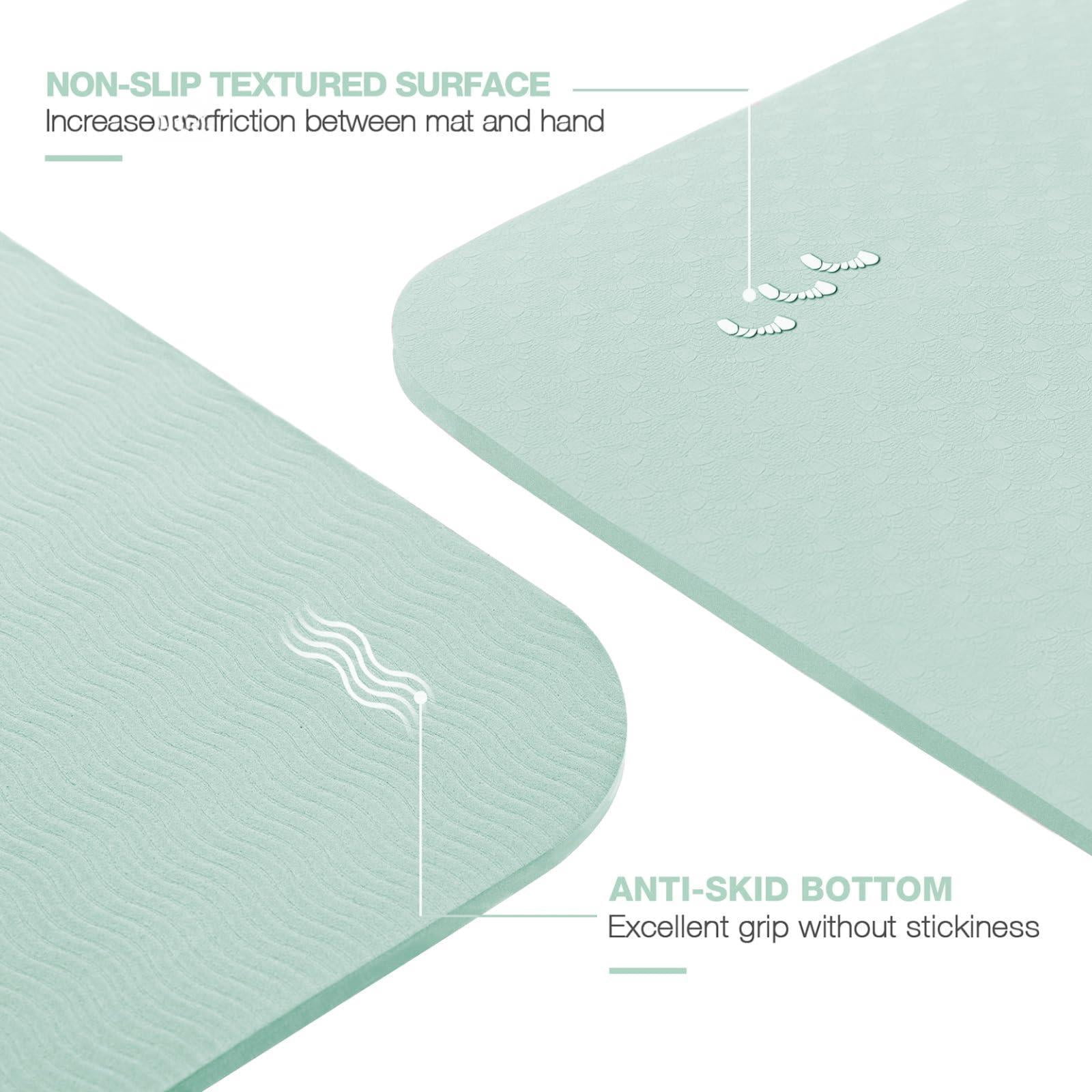 Yoga Mat Matcha Green 72"x24" Non-Slip Exercise Mat for Home Workout Pilates Fitness