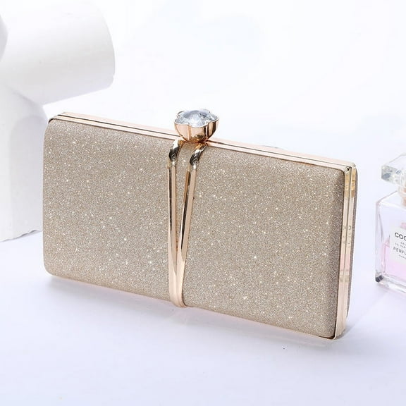 Girl Envelope Gold Clutch Bag, Women's Gold Envelope Evening Clutches Wedding, Prom, Eid And Party Purse- Gold