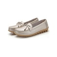 thumbnail image 1 of MAWCLOS Ladies Moccasins Comfort Nursing Shoes Slip On Resistant Loafers Bow Work Boat Shoe Gold 5, 1 of 5