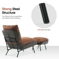 thumbnail image 4 of MCombo Accent Chair with Ottoman, Leathaire Fabric Armless Chair, Upholstered Leisure Chairs for Bedroom Living Room LW951(Saddle), 4 of 9
