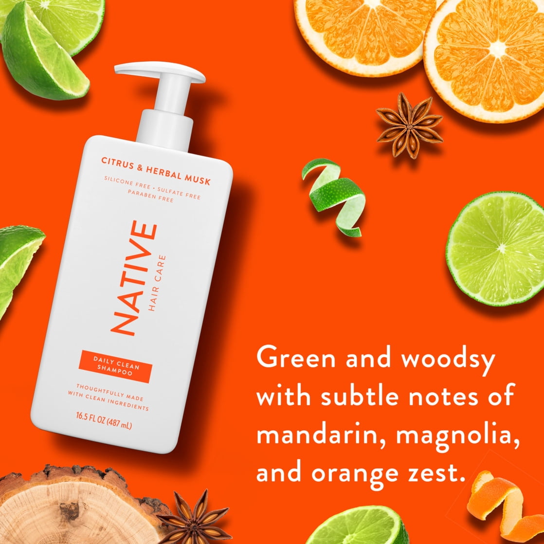 (6 pack) Native Citrus & Herbal Musk Shampoo 16.5oz
