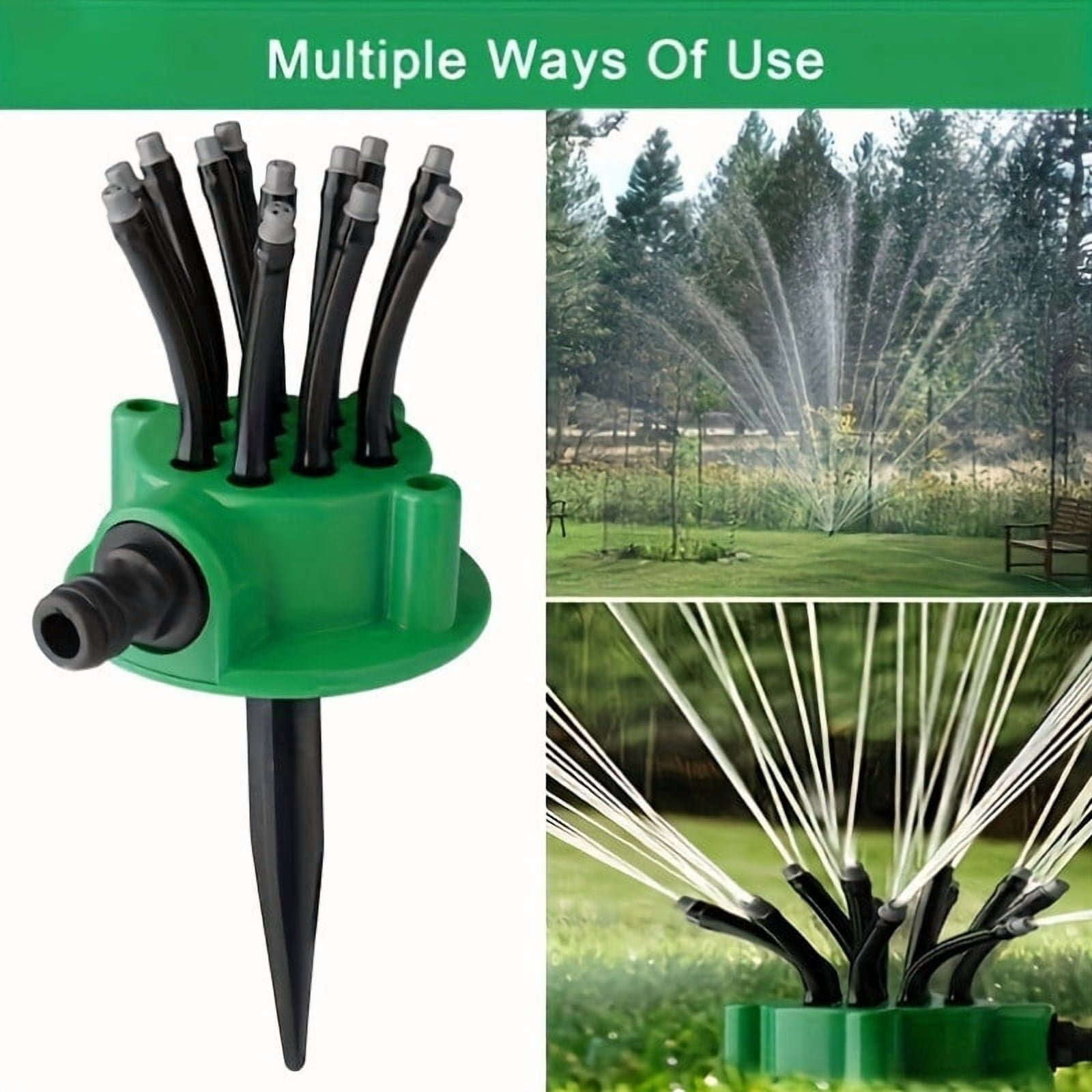 Homellea 360° Coverage Precision Garden Irrigation Sprinkler, Automatic Rotating Lawn Sprinkler for Yard Large Area, Water Saving System with Spike Base for Grass (1PC Sprinkler+1/2"、3/4"、1" Fit)