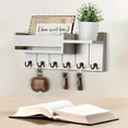 thumbnail image 3 of Organizador de llaves de madera con 6 ganchos, estante abierto, rústico, para pared, multiusos, para entrada, oficina, hogar, decorativo., 3 of 8