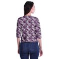 thumbnail image 3 of Moomaya Printed Keyhole Neck Ring Top Casual 3/4th Sleeve Tees Tank Tunic Top, 3 of 5
