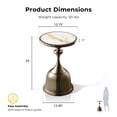 thumbnail image 3 of 24/7 Shop At Home Enric Modern Metal Accent Side Table with Round Tabletop, Living Room End Table, Antique Brass, 3 of 10