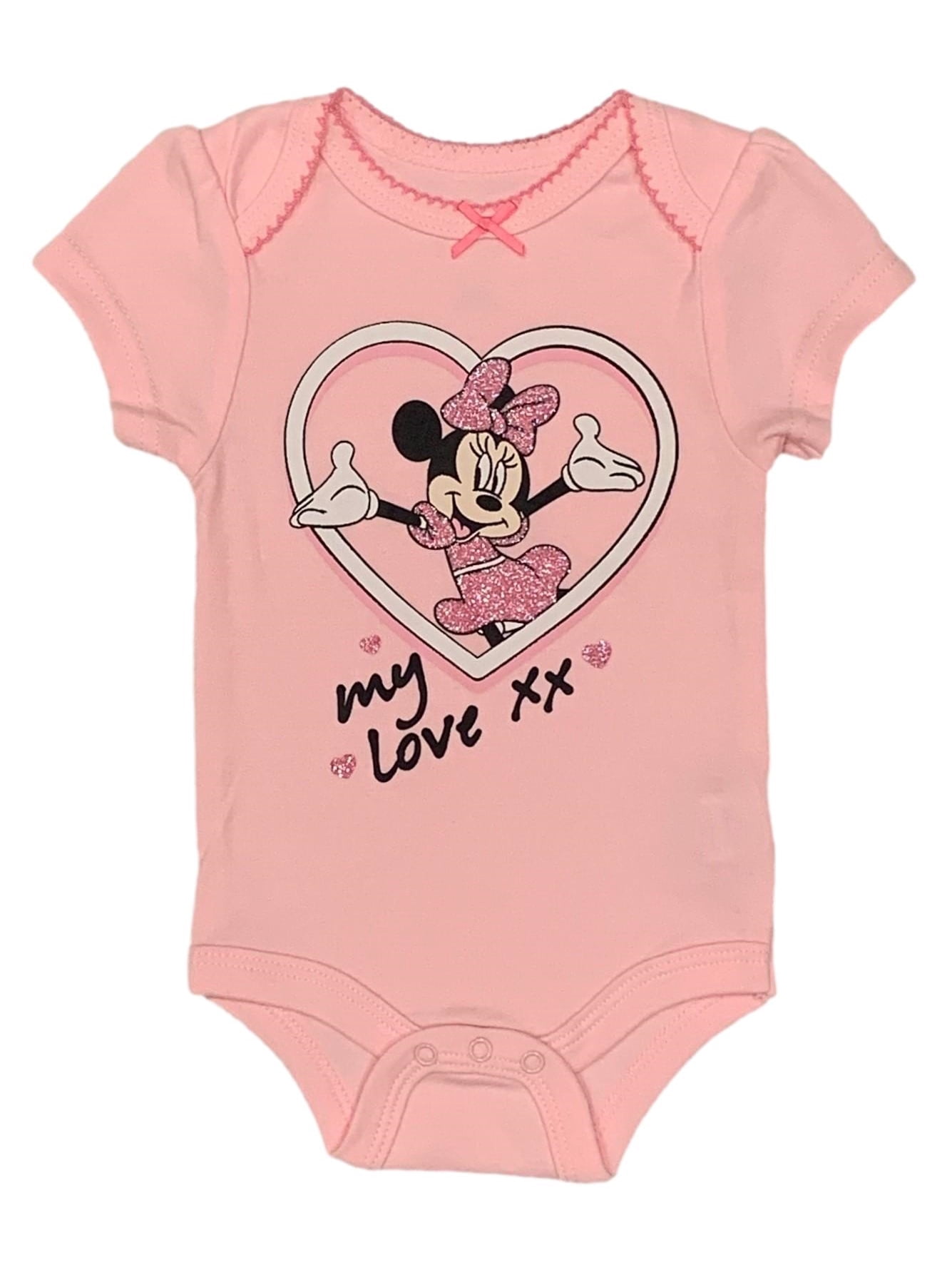 Disney Minnie Mouse 3 Piece Bodysuit and Pants Layette Set (Baby Girls)