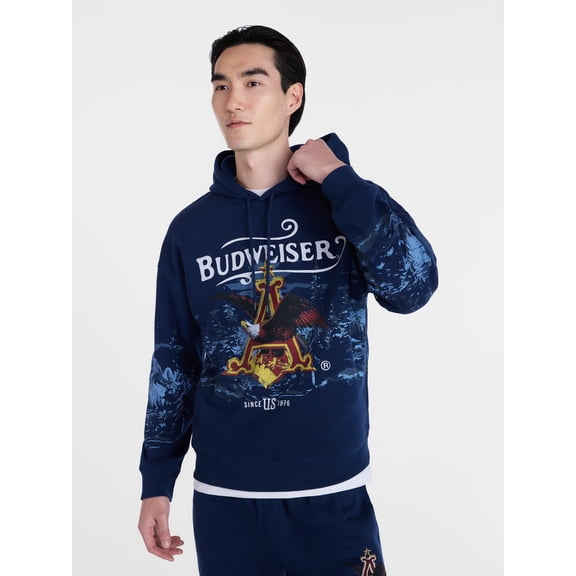 Budweiser Men's and Big Men's Graphic Fleece Hoodie, Sizes XS-3XL
