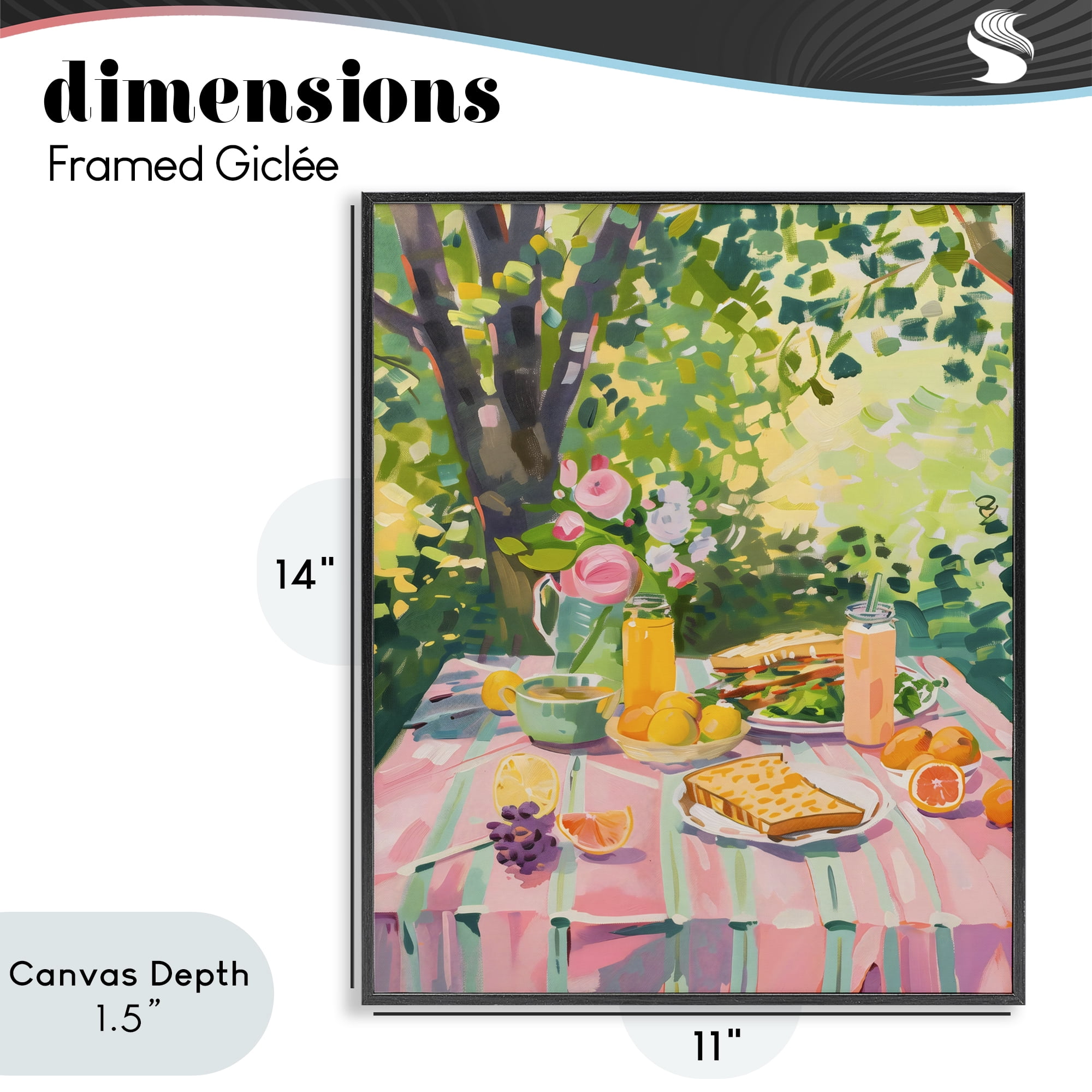 Stupell Industries Breakfast Picnic in Garden Black Framed Giclee Art, design by The Prints Vibe