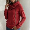thumbnail image 5 of Shihyeh Women's Cowl Neck Hooded Sweatshirt Long Sleeve Front Pocket Casual Warm Top for Women, 5 of 6