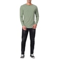 thumbnail image 2 of Lars Amadeus Men's Striped T-Shirt Long Sleeves Crew Neck Stripe Basic Tops, 2 of 6
