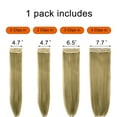 thumbnail image 3 of 4Pcs Clip in Straight Hair Extensions, Natural Straight Hairpieces with 11 Clips, 18/24 inch Long Soft Clip on Extensions Hair Pieces for Women - Dark Brown 260g Per Set, 3 of 6
