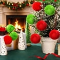 thumbnail image 6 of 12PC Red&Green Fluffy Christmas Pom Pom Ball Ornament, 3.14Inch Plush Fuzzy Hanging Balls, Christmas Tree Decorations, Holiday Hanging Pendant for Wreath, Mantel, Window, Indoor Xmas Home Party Decor, 6 of 10