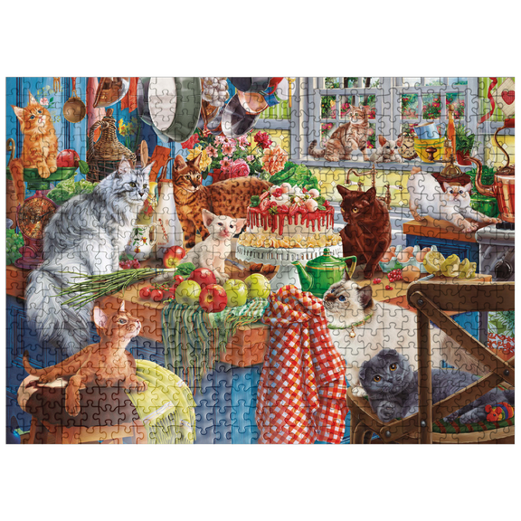 MyPuzzle - Kittens In The Kitchen - Premium 500 Piece Jigsaw Puzzle for Adults