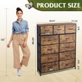 thumbnail image 3 of Tall Dresser for Bedroom, Fabric Dresser Storage Tower, Chest of Drawers Organizer Unit with 11 Drawers, Storage Cabinet, Hallway, Closets, Steel Frame, Wood Top, 3 of 6
