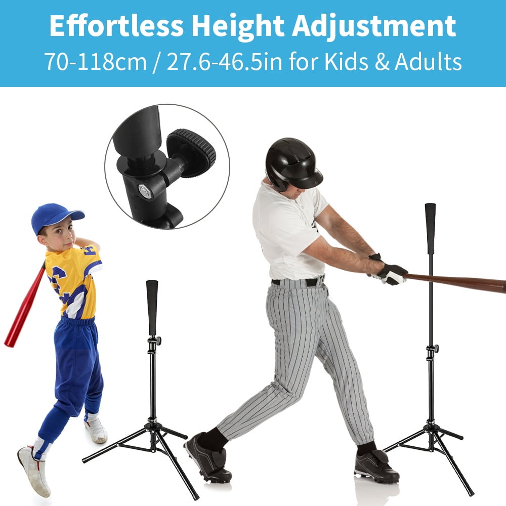 Baseball Baseball Hitting Triangle Tee With Elastic Rubber Top Adjustable Height 70-118cm Stable Triangle Base Portable For Kids & Adults