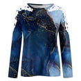 thumbnail image 5 of Women's O-Neck Lace Patchwork Tops Plus Size Long Sleeve Pullover Classic-Fit Hollow Out Gradient T-Shirts, 5 of 5