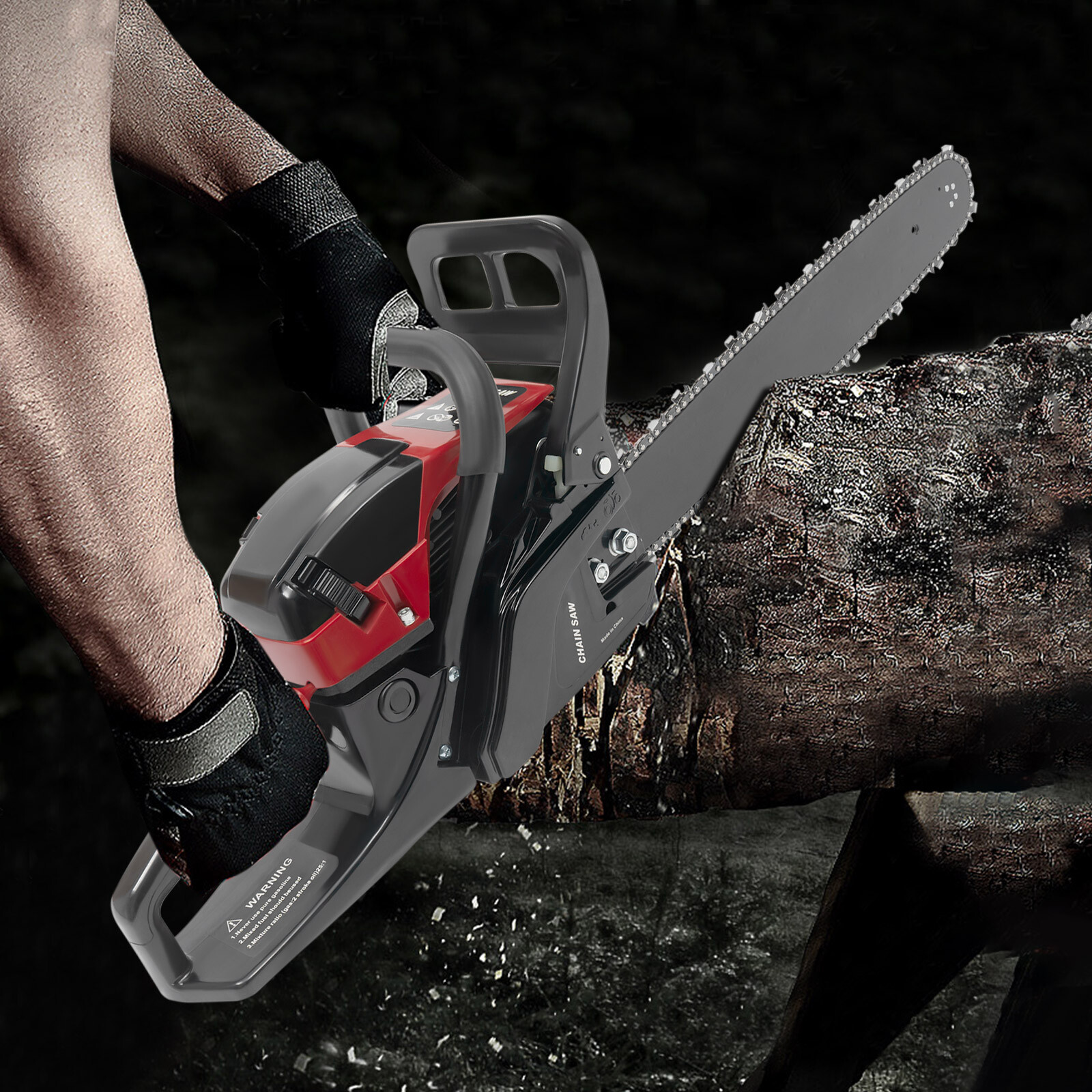 58cc 2 Stroke Gas Chainsaw Gasoline Powered Chain Saw 20" Bar Cutting Portable