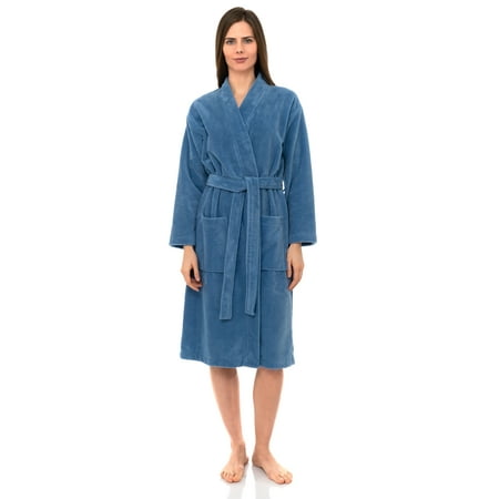

TowelSelections Women s Robe Fleece Cotton Terry-Lined Water Absorbent Bathrobe
