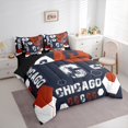thumbnail image 4 of Manfei Abstract Geometric Hockeycomb 7-Piece Twin Bedding Sets,White Letter C Bedding Comforter Set,Chicago Sport City Sheet Sets For Kids,Lightweight Room Decoration Reversible, 4 of 9