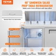 thumbnail image 2 of VEVOR Réfrigérateur Commercial Table de Préparation de Sandwich et Salade 48 Pouces 2 Portes avec 18 Compartiments, 2 of 9